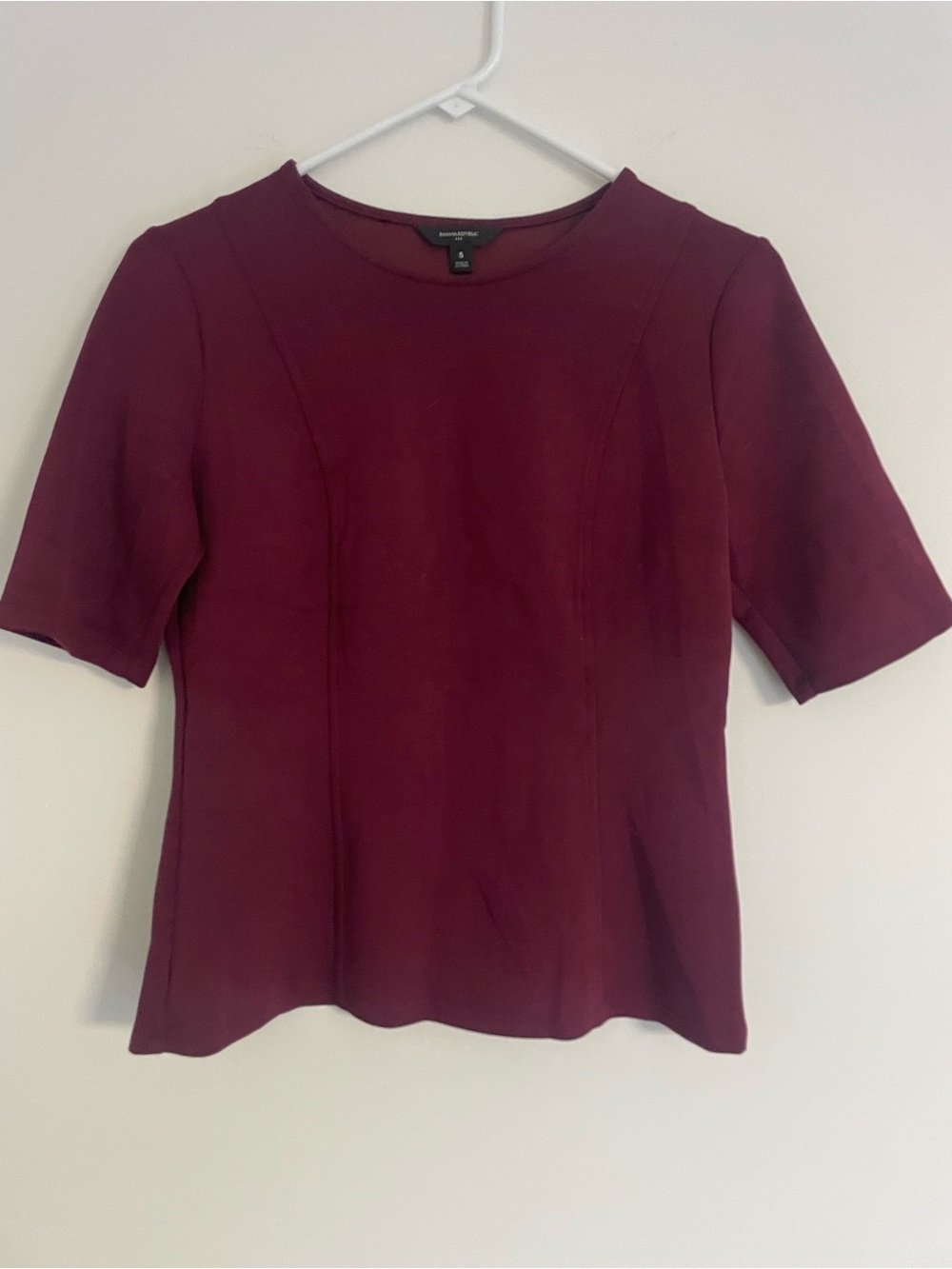 Banana Republic Factory Burgundy Peplum Seamed Top